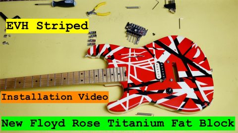 EVH Striped Floyd Rose, from original to Titanium Fat Block - Installation Video - Giorgio Rovati